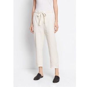 Vince Linen Silk Paperbag-Waist Pant